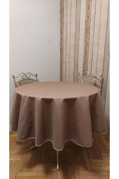 gonk Round, Solid Color, Duck (Liquid Pusher, Stain Proof) Fabric, Tablecloth