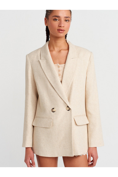 Dilvin 60759 Blazer Jacket-Light Beige