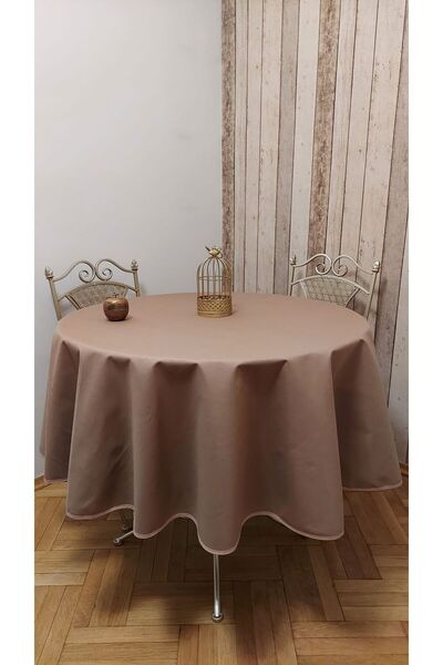 gonk Round, Solid Color, Duck (Liquid Pusher, Stain Proof) Fabric, Tablecloth
