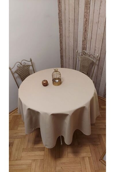 gonk Round, Solid Color, Duck (Liquid Pusher, Stain Proof) Fabric, Tablecloth