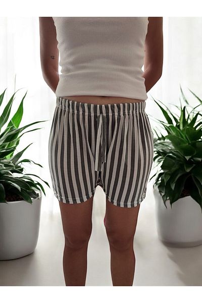 enmodaiçgiyim Patterned Cotton Women's Shorts