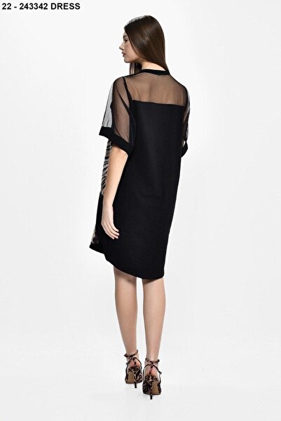 DQMANE Tasarım Transparan Payet Detay Elbise