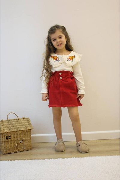 Yalçınoğlu Kids Girl's Blouse & Skirt Set for Special Occasions I Festive Girl's Set I Stylish and Stylish Set