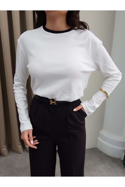 ESRAHELVACI Μακρυμάνικο κορμάκι με ριγέ γιακά