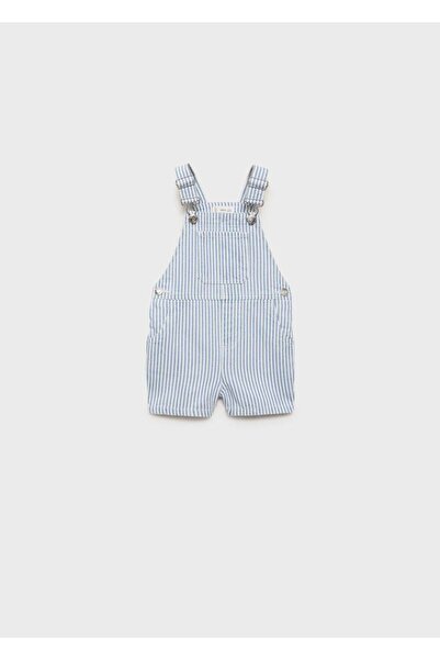 MANGO Baby Ριγέ τζιν ολόσωμη φόρμα