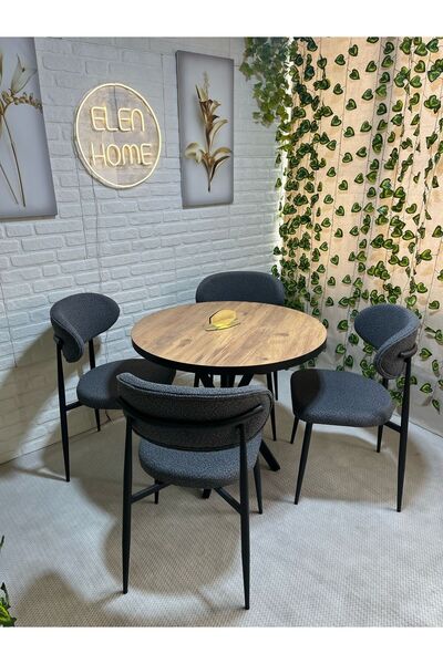 ELEN HOME Polo Sandalye Masa Sandalye Takımı 4 Kişilik Yemek Masası Takımı Mu...