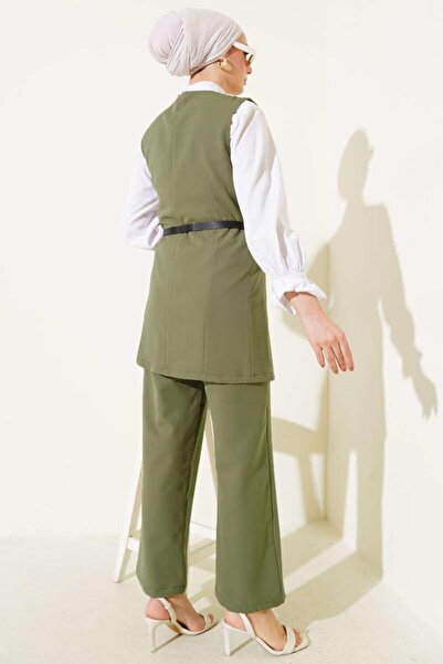 YILMAZBARMAZ kadın çapraz mini düğmeli ikili takım