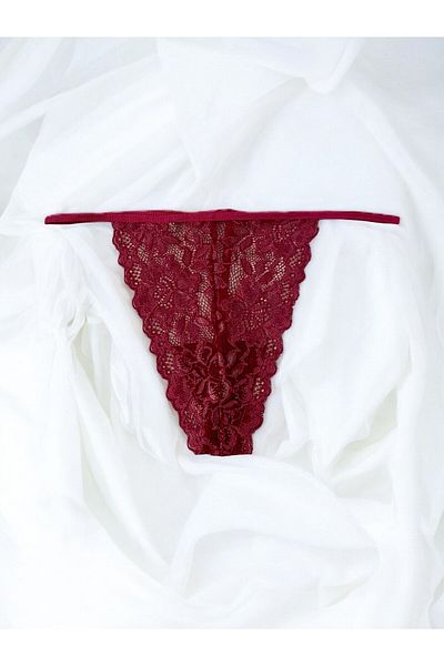 enmodaiçgiyim Burgundy Lace Women's String