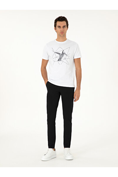 Cacharel Siyah Slim Fit Beli Lastikli Esnek Kanvas Pantolon 50306188-VR046