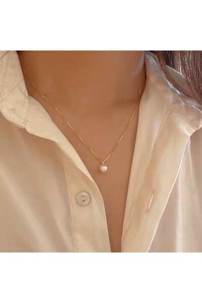 toptanhanem Altın Kaplama İnci Kolye – Şık ve Zarif Tasarım, Kararmaz Antiale...