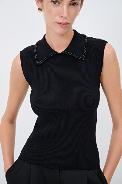 adL İnci Detaylı Triko Bluz