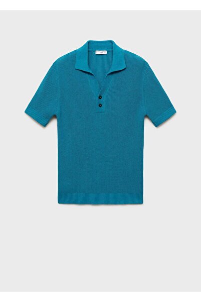 MANGO Man Polo-Shirt aus Perlenstrick