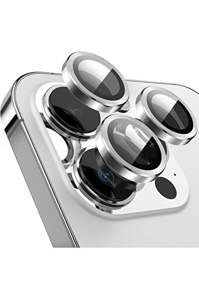 lucek cases İPhone 12 Pro Uyumlu Kamera Lens Koruyucu Silver Renk Lens Koruma