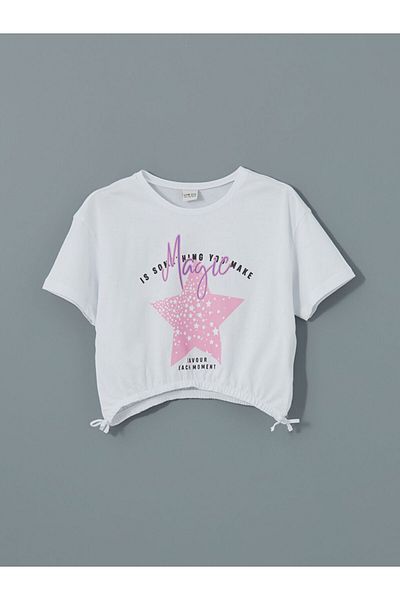 LC Waikiki Νέα σεζόν Crew Neck Girl's Crop Tisort - S5JD04Z4