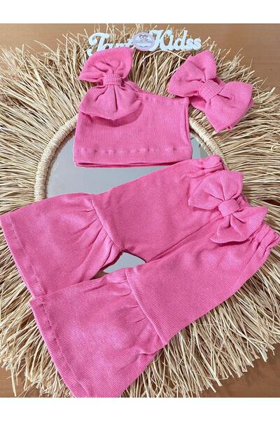 EBRU ÖZÖRGÜCÜ Devojčin komplet od rebraste tkanine sa širokim Skraćeni kroj b...