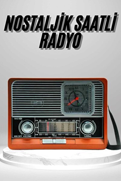 UCUZTEKNO Nostaljik Vintage Radyo Taşınabilir Bluetooth Bağlantılı Hoparlör R...
