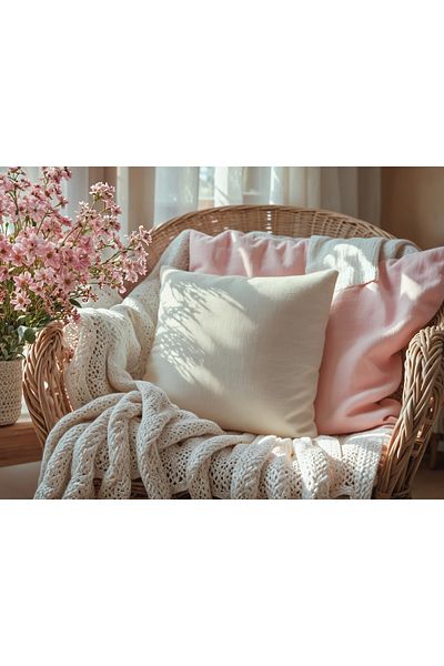 Meine Home Ecru Linen Throw Pillow Cover 2 Pieces