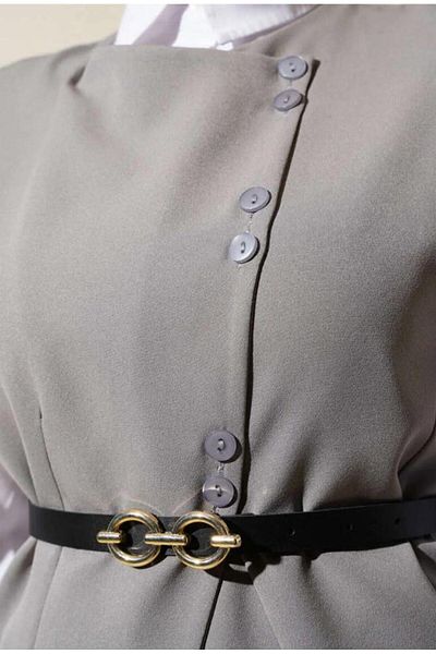 YILMAZBARMAZ Women's Cross Mini Buttoned Two-Piece Suit