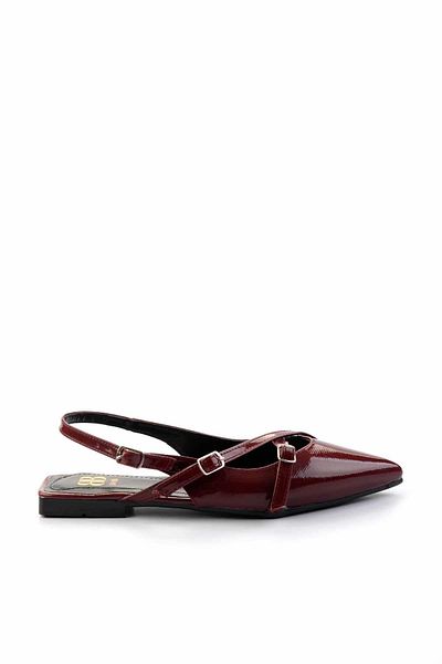 Bambi Klassische Damenschuhe mit Absatz aus bordeauxrotem Lackleder K 01473010508
