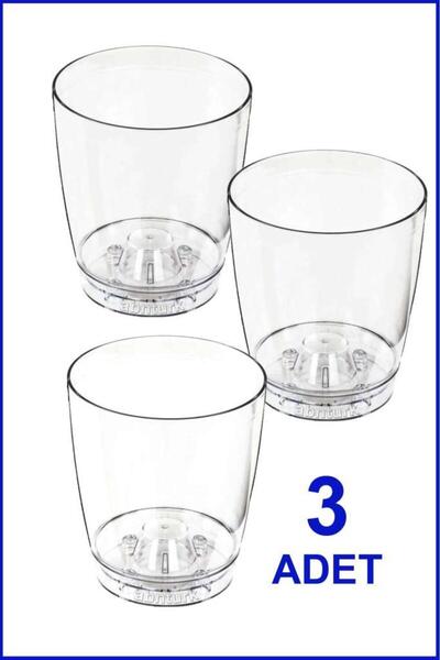 abnturk 3 Adet Orta Boy 1 Litre Şeffaf Orkide Saksısı N3 En Sağlıklı Bitki Sa...