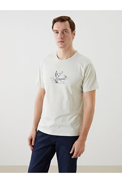 LC Waikiki LCW ECO Rundhalsausschnitt Kurzarm bedrucktes gekämmtes Herren-T-S...