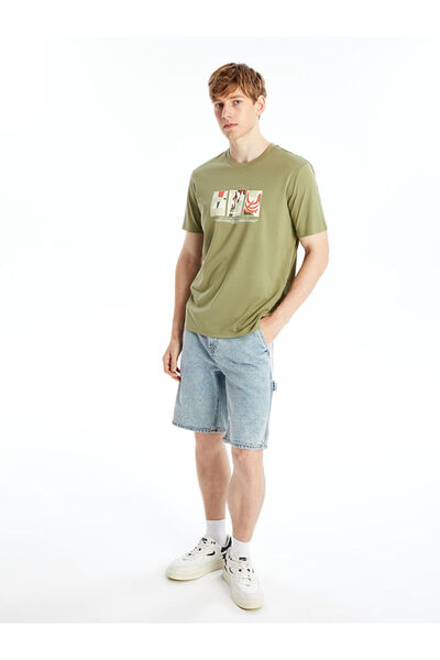 LC Waikiki Crew Neck Short Sleeve Printed Combed Cotton Men's T-Shirt