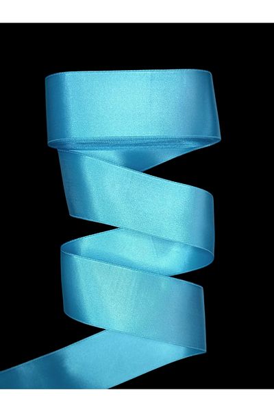 yörük tuhafiye Turquoise Satin Ribbon 6 cm 10 Meters a Ball,Satin,Seten,Wide Ribbon,Ribbon Jewelry Ribbon