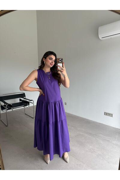 Bade Butik فستان فيرونيكا بأكمام صفر أرجواني