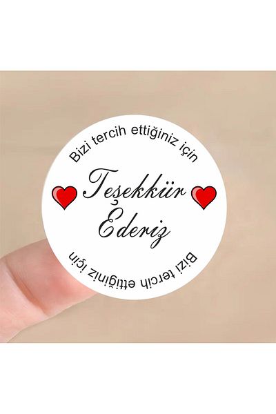 zafrakreklam 60Pcs Round 5cm Adhesive Product Packaging Thank You Label, Sticker
