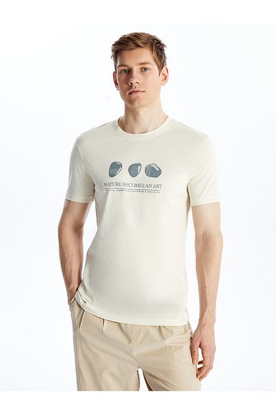 LC Waikiki Crew Neck Short Sleeve Printed Combed Cotton Men's T-Shirt