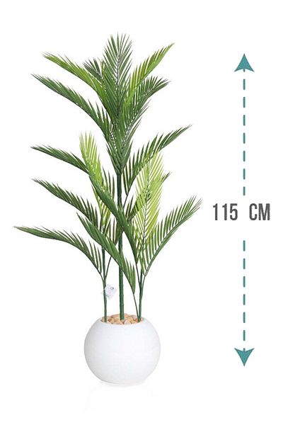 Generic Artificial Areca Palm (3 branches) with round plastic stand
