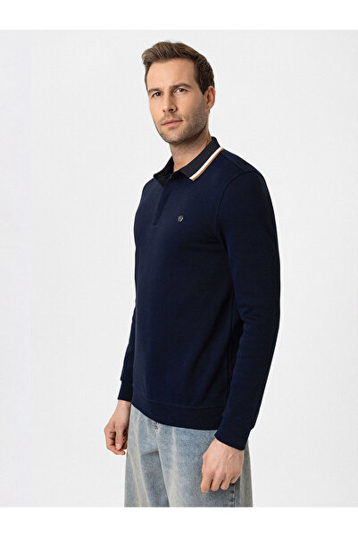 LC Waikiki Nevavm with a Difference Polo Collar Long Sleeve Pique Men's T-Shirt