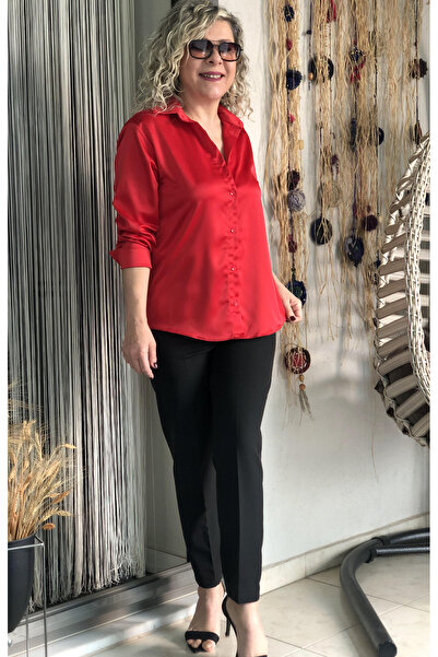 Dila Butik Önden Düğmeli Saten Gömlek