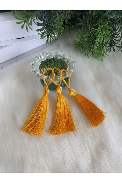 Fiyonks Atölye Tassel, Rope Tassel, Single Tassel 10 Pieces 7 Cm, Tassel Accessory, Textile