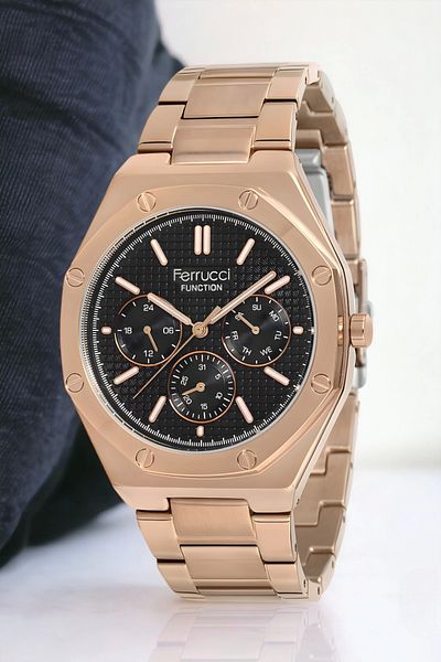 Ferrucci men's Wristwatch Bracelet Zmfer145 - Fcf.12715fm.05 Rose Color, Function Design