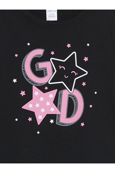 LC Waikiki New Season Crew Neck Printed Girl's T-Shirt - S5Ha17Z1