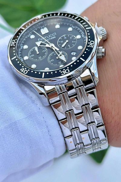 Ferrucci Function Men's Wristwatch Steel Strap Steel Case 3 Atm Water Resistance