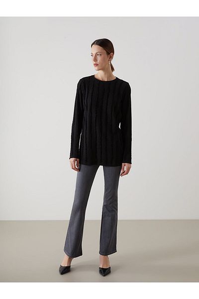 LC Waikiki New Season Crew Neck Textured Women's Tunic - S5Lh66Z8