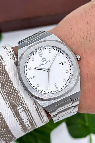 Bigotti Milano Luxury Men's Wristwatch Silver Steel Strap Steel Case Functions Active Zmb006