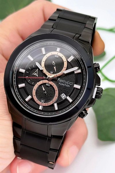 Ferrucci Function Men's Wristwatch Steel Strap Steel Case 3 Atm Water Resistance