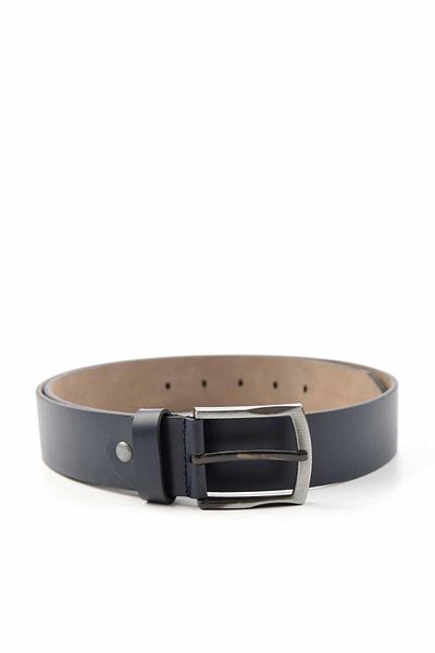 Bambi Δερμάτινη ανδρική ζώνη Navy Blue U 08657016003