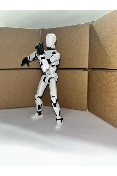 Shaddshop Robot Figure - Articulated Movable Figure Changer (White)