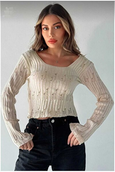 trikomode Сходи Детальний довгий рукав Кам'яний колір Верхній бади