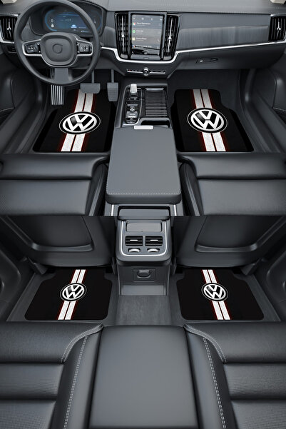 Dormot Home Modern Dijital Baskı Siyah Çift Çizgi Volkswagen Logo Universal A...