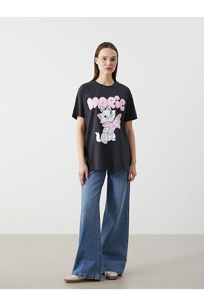 LC Waikiki New Season Crew Neck Aristocats εμπριμέ γυναικείο μπλουζάκι - S5GV87Z8