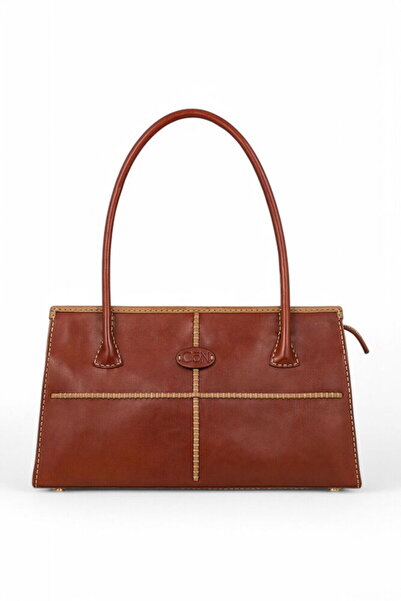 GÖN Hand Made Taba-Gri Kadın Omuz Çantası Sanra