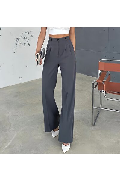 CODER SW بنطلون بالازو نسائي أنثراسايت