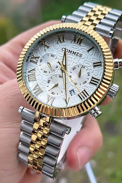 COMMES Men's Wristwatch Crono Functions Active Silver Color