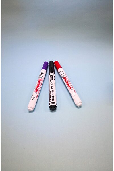 Onas Siyah, Mor, Kırmızı Renk Beyaz Tahta Kalemi Okulda Evde İşyerinde Kullan...