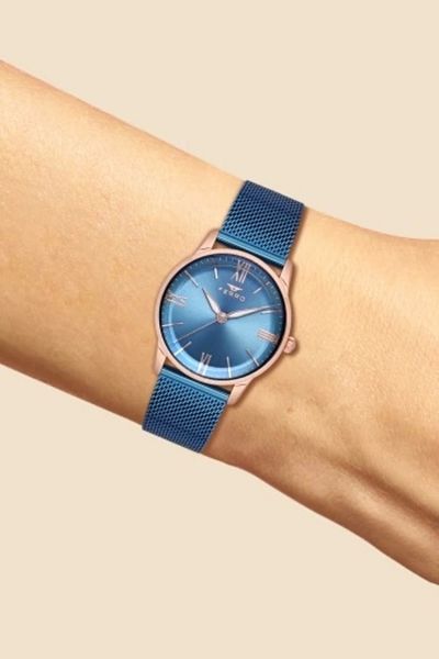 FERRO Navy Blue Straw Cord Women's Wristwatch F21182C-T